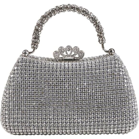 Accessories - Women's Rhinestone Tote Clutch Polyester Evening Bag for Parties